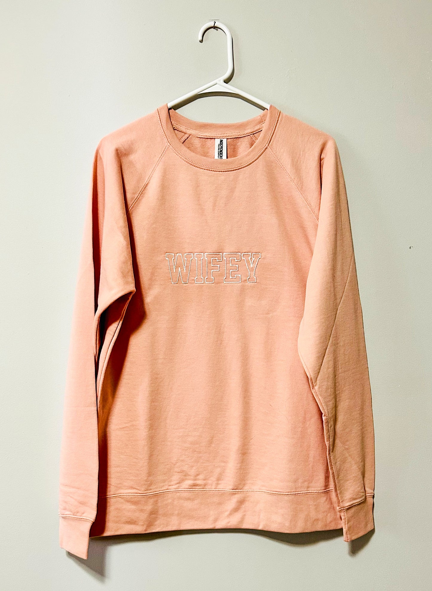 Embroidered "WIFEY" Crewneck Sweater